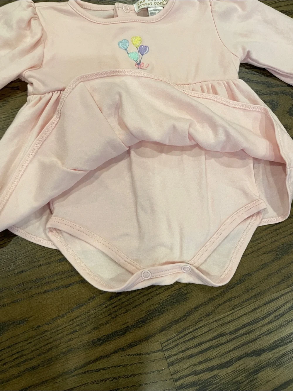 TBBC Light Pink Long-Sleeve Balloon Dress and Attached Onesie